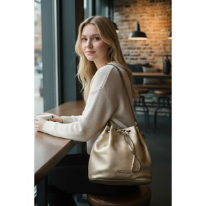 Michael Kors Gold Pebbled Leather Bag NS-1405